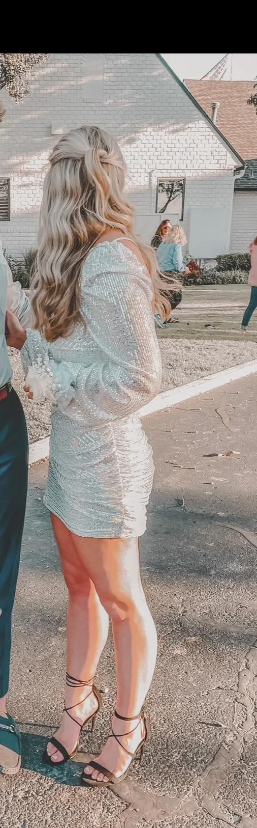 Silver Sequin Dress - Image 5