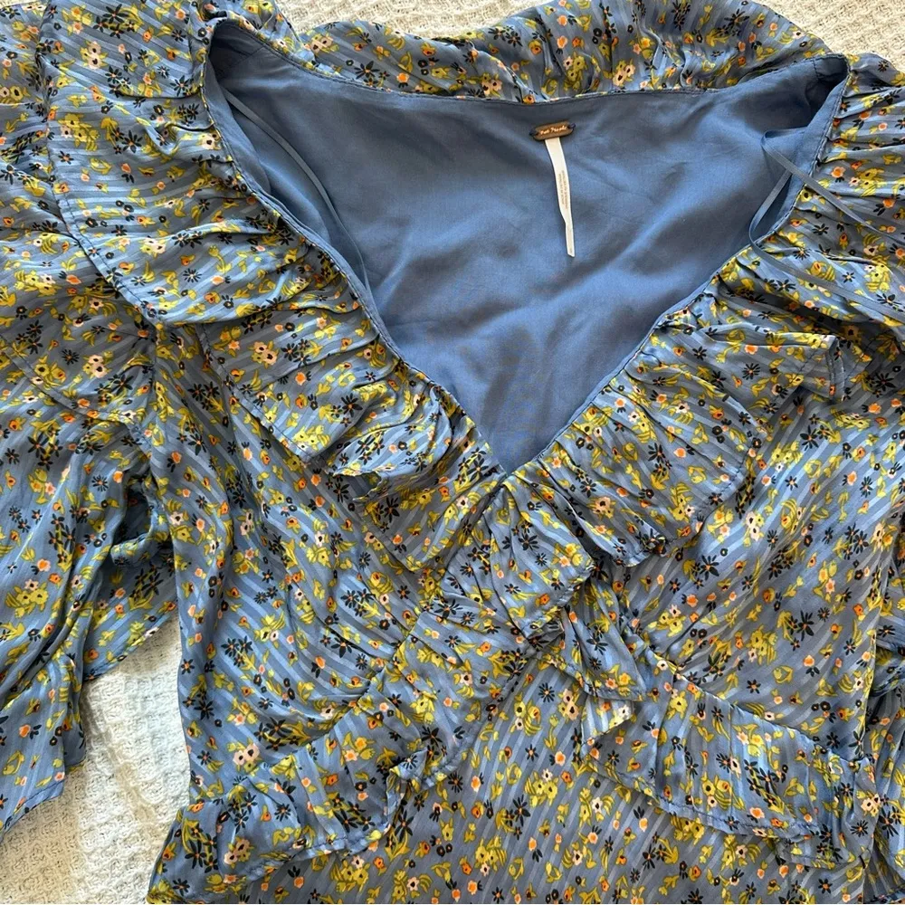 Free people Sweetest Thing Mini Dress in Midnight Cowboy size 0 long sleeve - Image 7