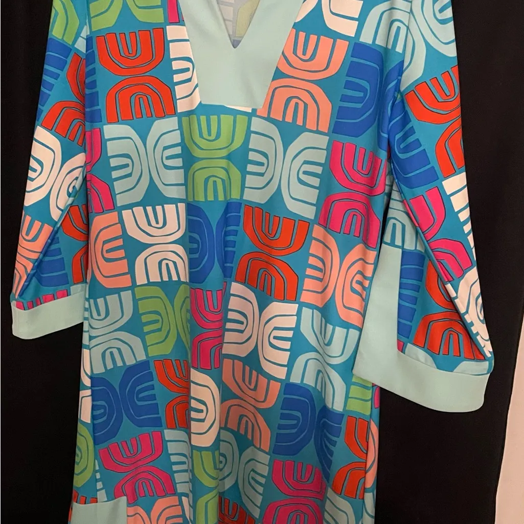 Colorful Geometric Pattern for Dress BO&NC Blue Size M - Image 2