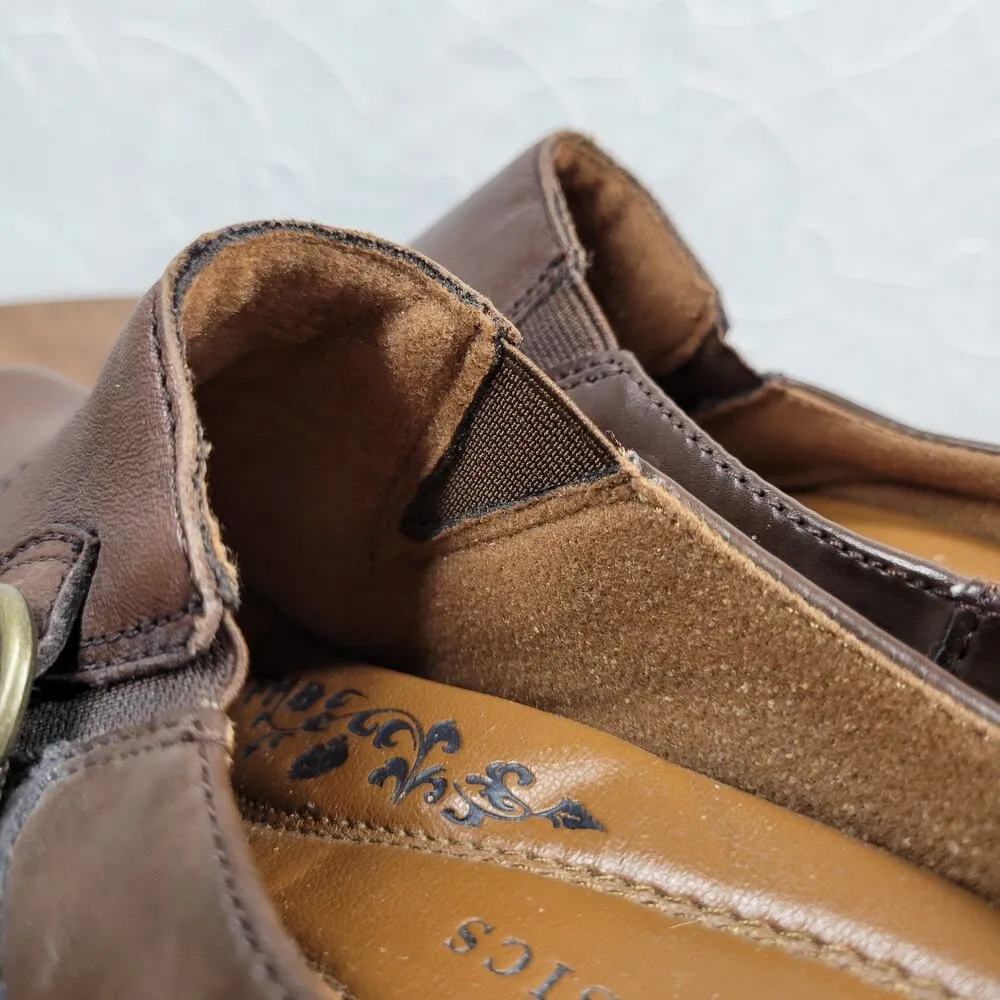 Earth Spirit Classics Womens Emely Clogs 7 Brown Leather Buckle Heeled Mules - Image 8