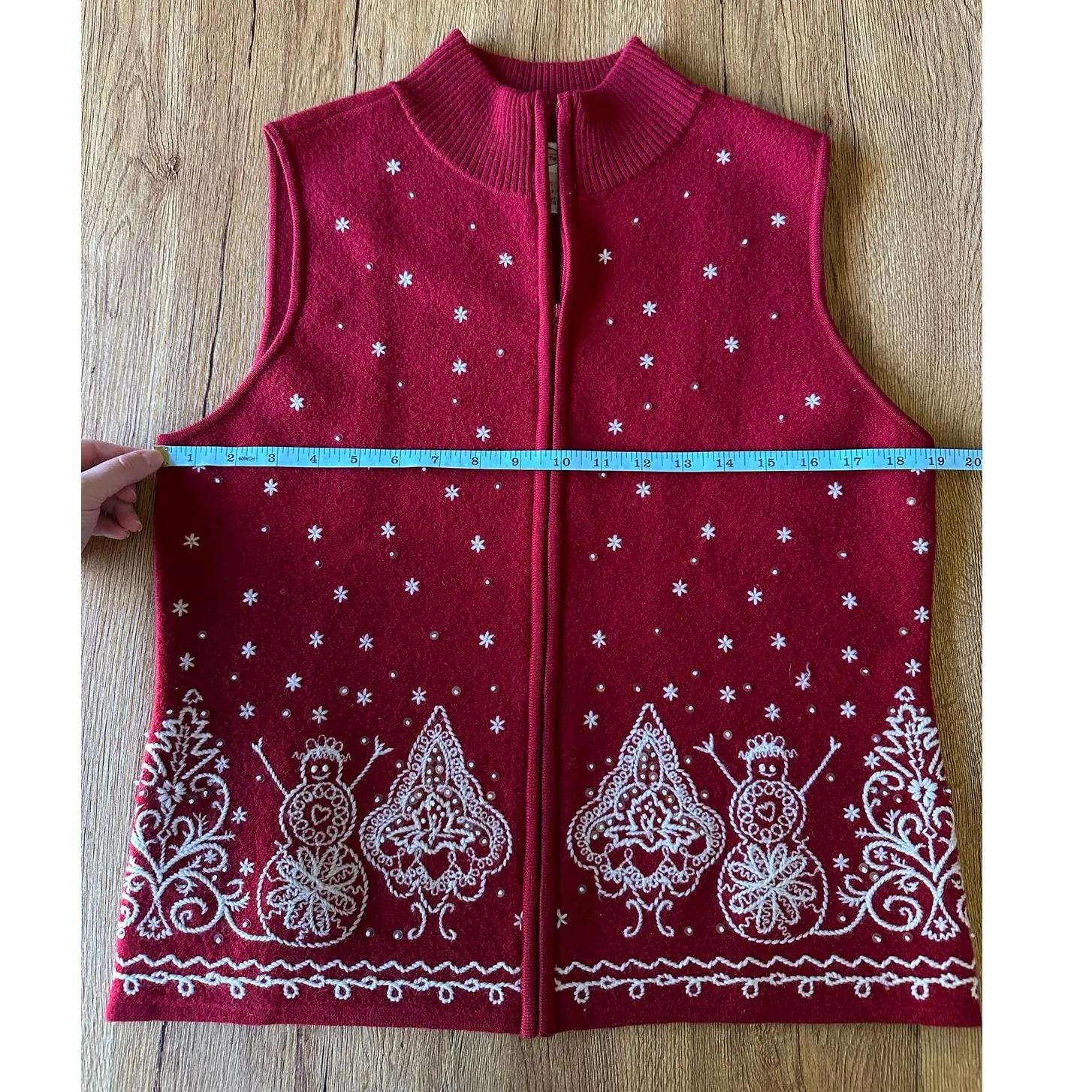 Talbots Vtg Merino Wool Winter Pattern Sweater Vest Size Medium - Image 5