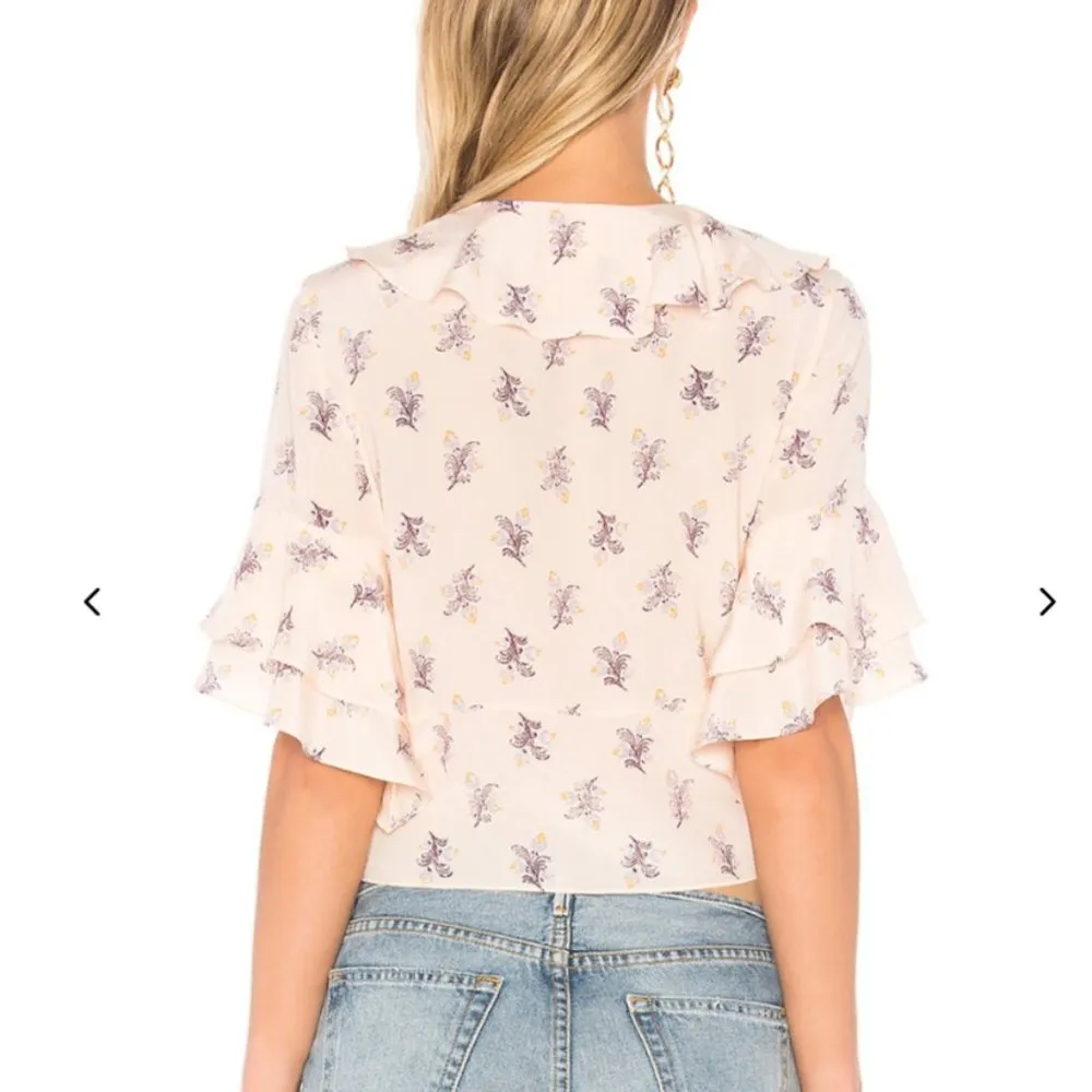 NWT Cinq a Sept Ivy Silk Top Ruffle front tie blouse Size 0 - Image 4