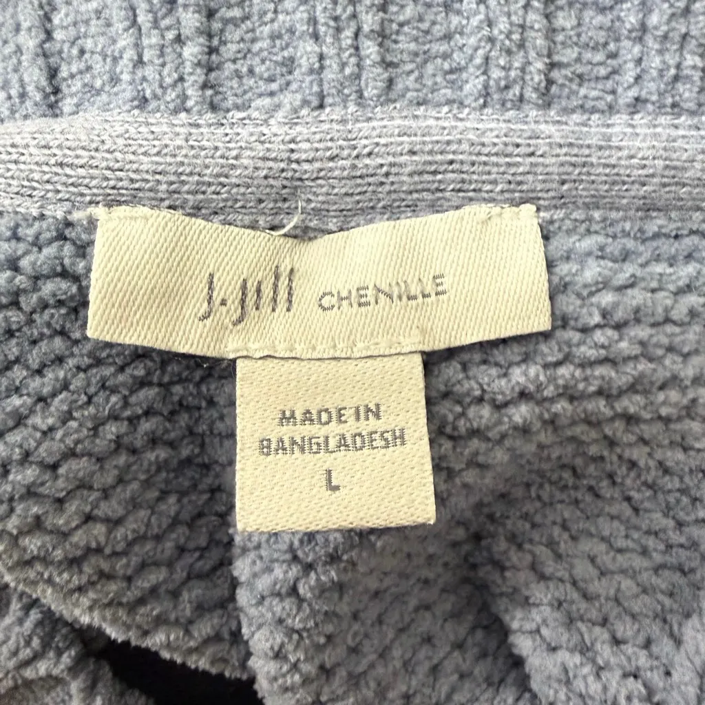 J.Jill Chenille Cable Knit Sweater Womens Large Blue Pullover Cozy - Image 7