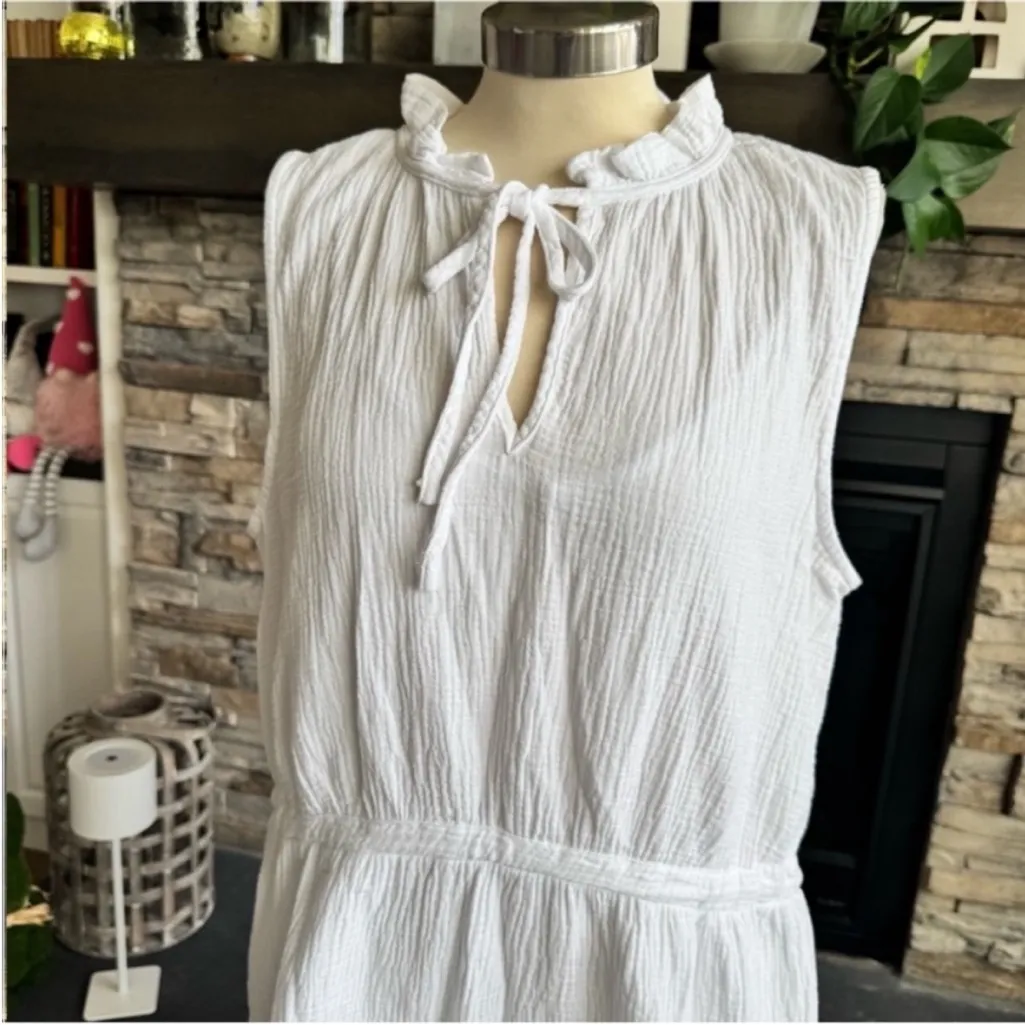 Joie White V-Neck Midi Dress - Image 8