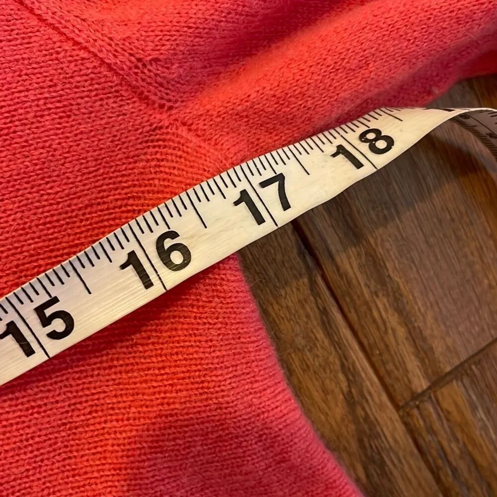 Garnet Hill 100% Cashmere orange coral sweater small - Image 9