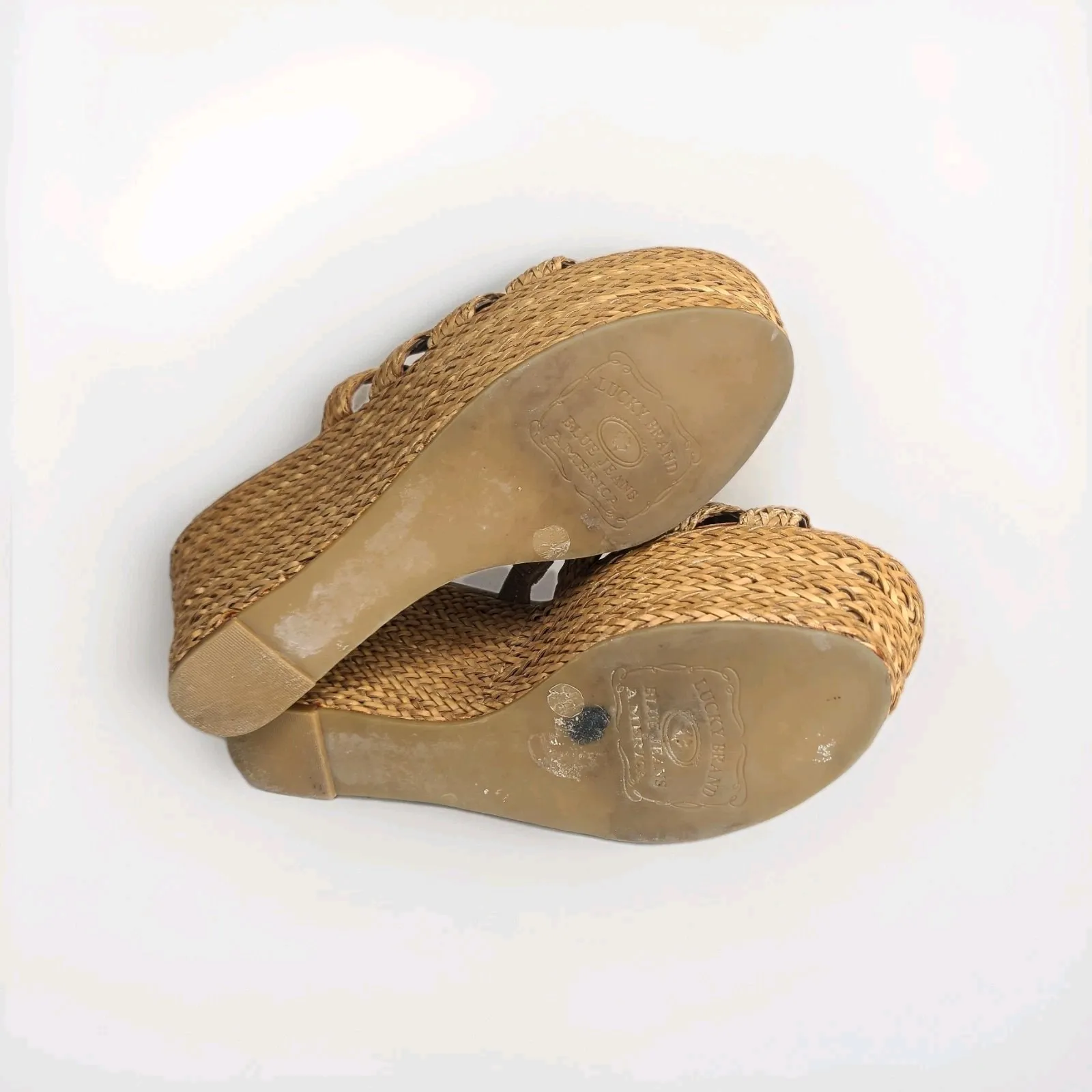 Lucky Brand‎ Havana Platform Wedge Natural Woven Sandals Shoes Size 10 - Image 7