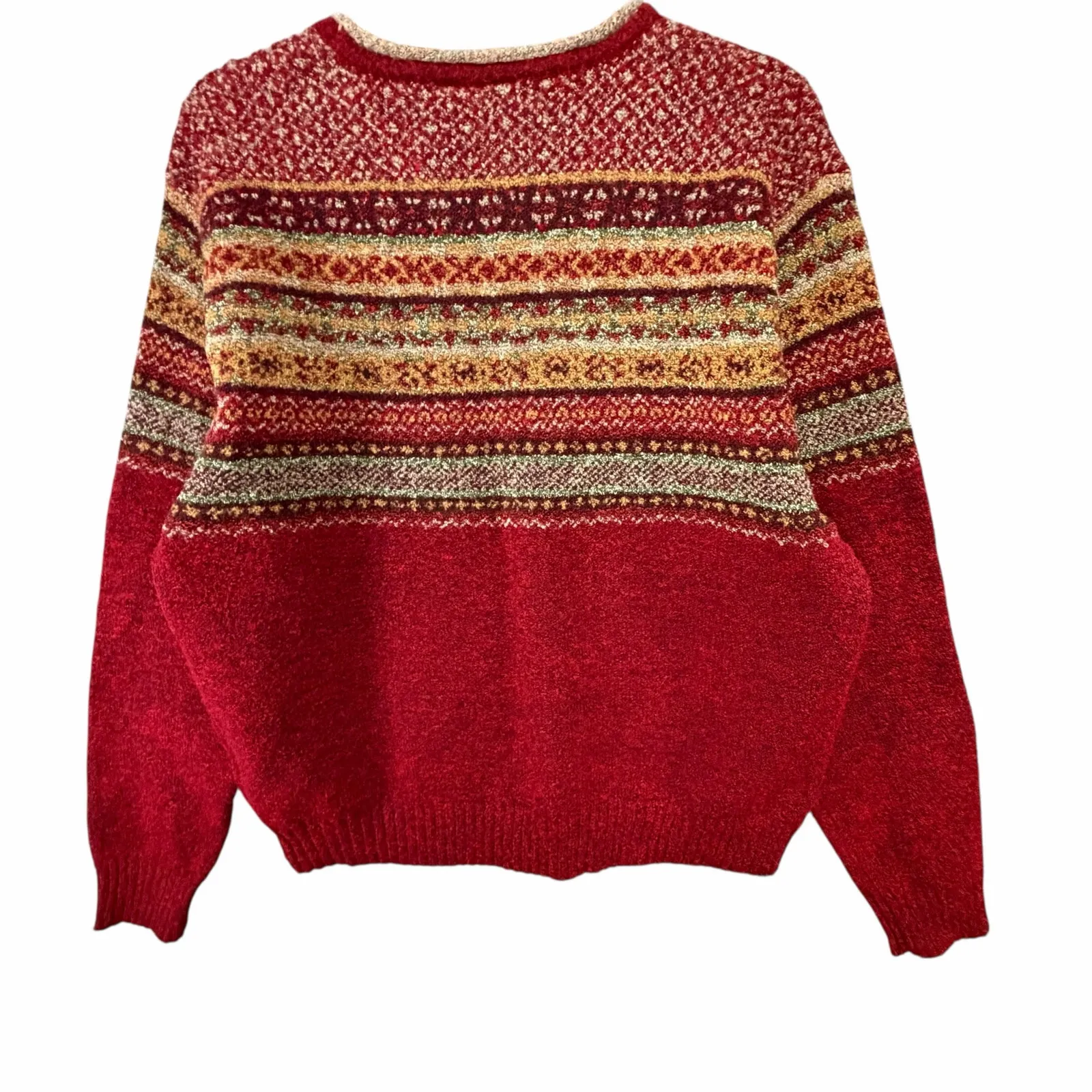 Vintage 90s Erika Knit Sweater Womens XL Cozy Boucle Knit Grandpa Core Heritage - Image 4