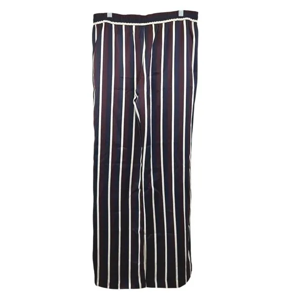 Joseph 100% Silk Pyjama Pants Wide Leg College Stripe Trousers Size 40 - Image 5