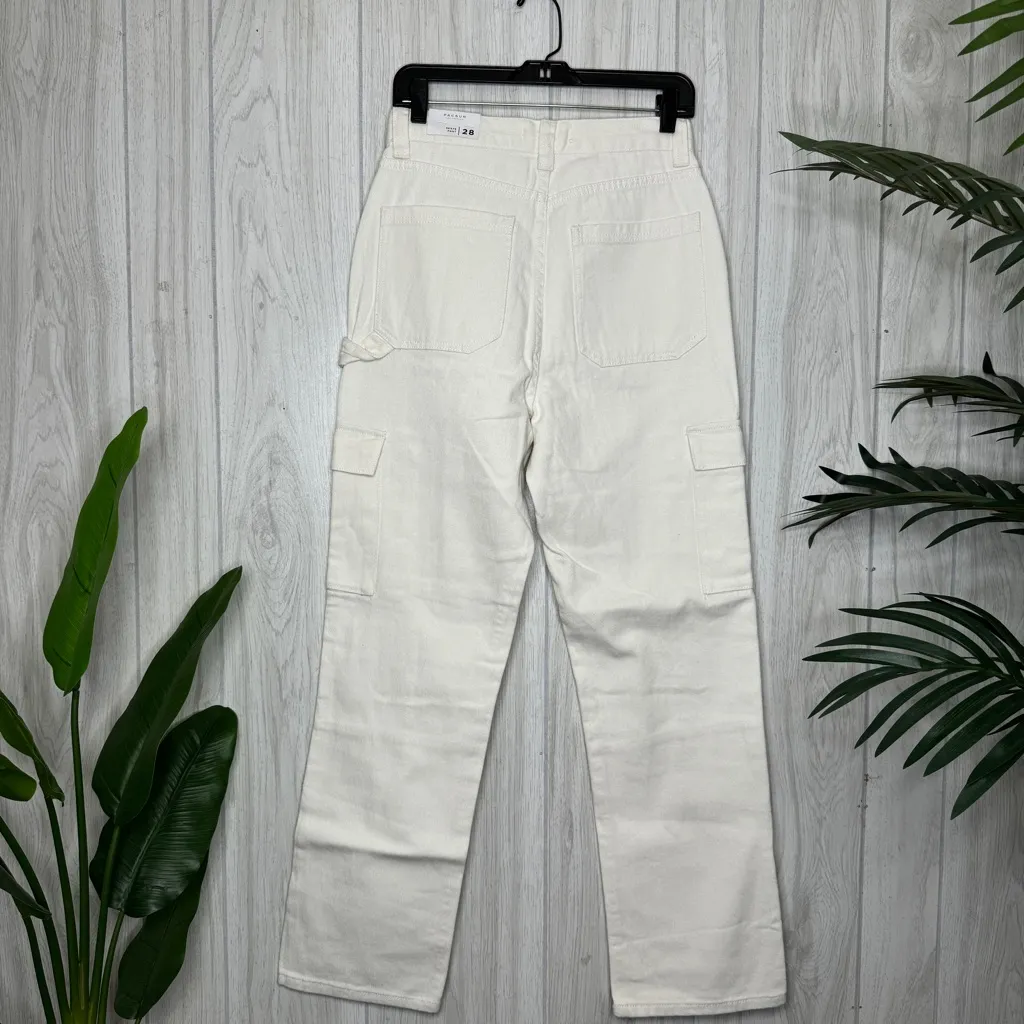 NWT PacSun Off White Cargo Skate Pants Carpenter Loose Fit size 28 NEW - Image 3