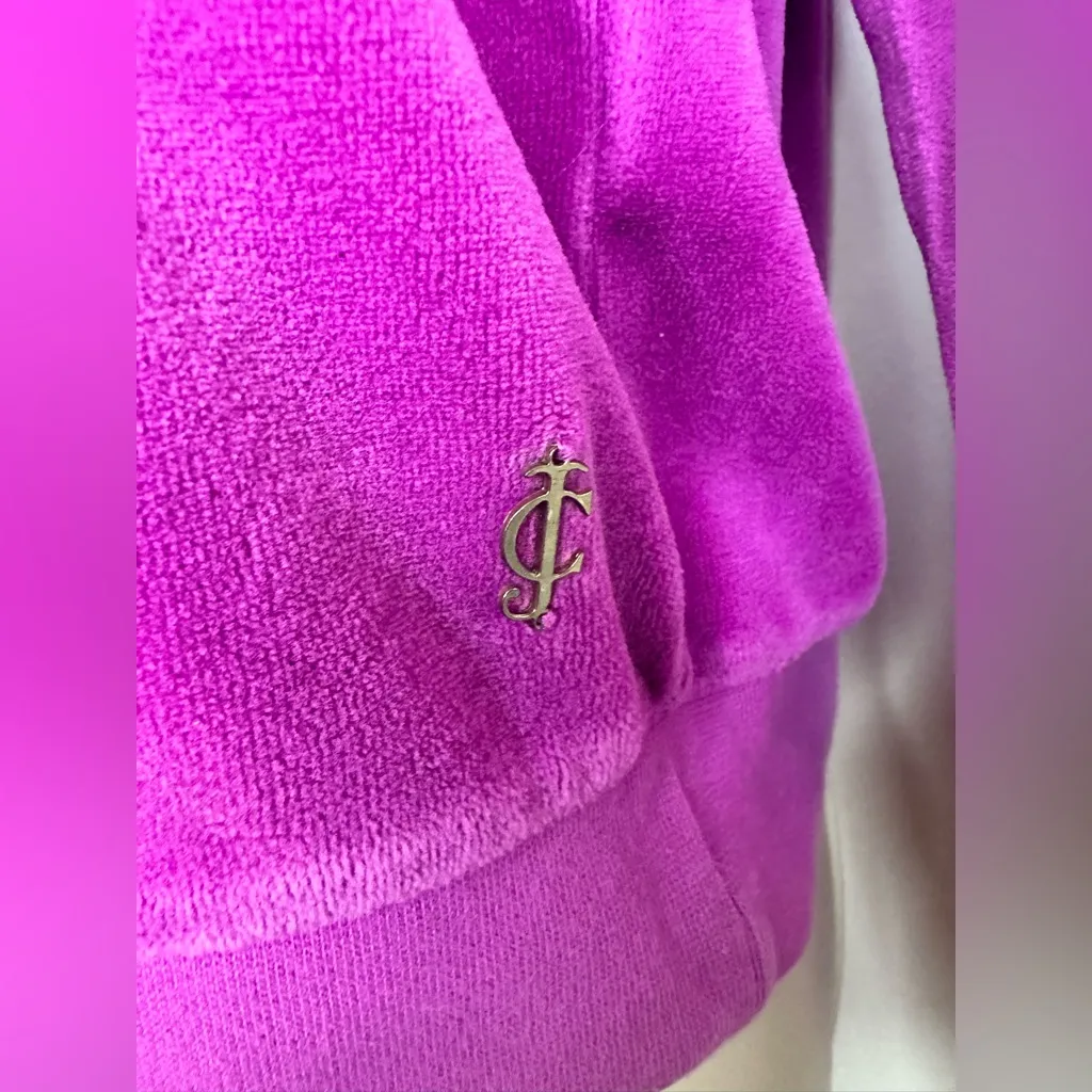 Vintage Juicy Couture Velour Tracksuit Top Y2K Scoopneck Women’s S Rare Iconic - Image 5