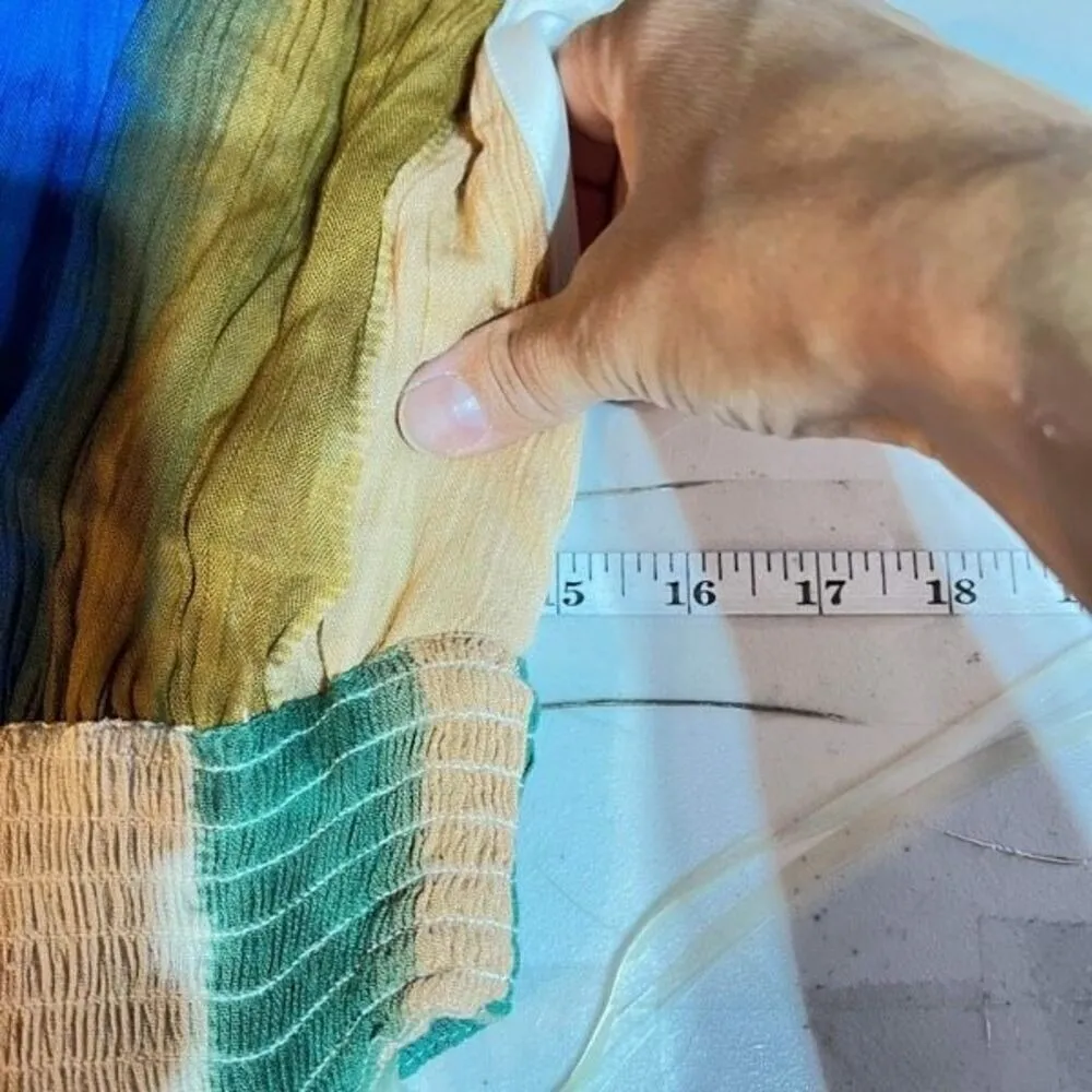 NWT Poof New York Womens Striped Colorblocked V Neck Maxi Dress Multicolor Large - Image 9