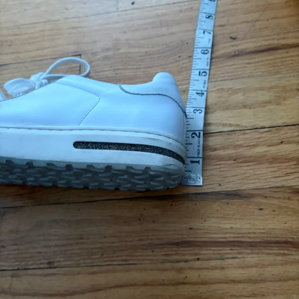 Birkenstock White Leather Sneakers Size 9 - Image 2