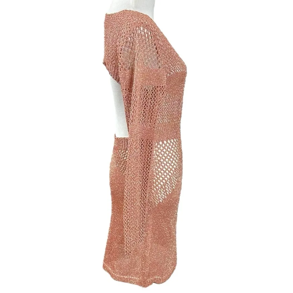 Superdown Nuri Crochet Mini Dress in Copper Size Medium Bodycon - Image 8