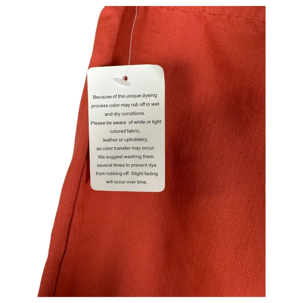 Soft Surroundings Colorful Metro Denim Salmon Pink Pants Large Tall NEW - Image 2