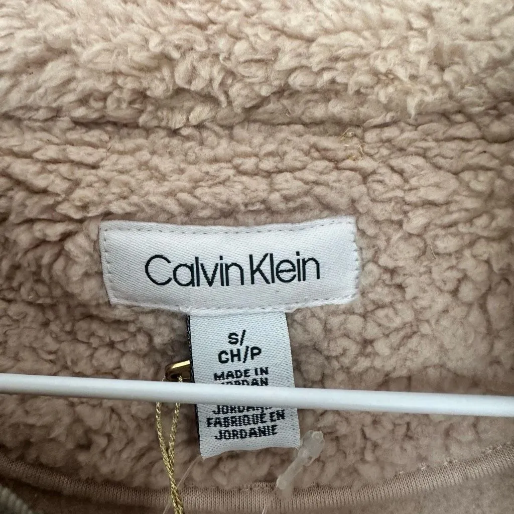 Calvin Klein Women’s Small Tan Fuzzy Vest New - Image 2