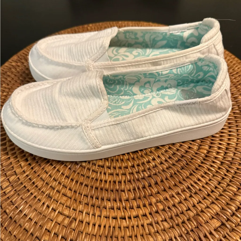 Roxy White Slip-On Canvas Shoes - Image 3