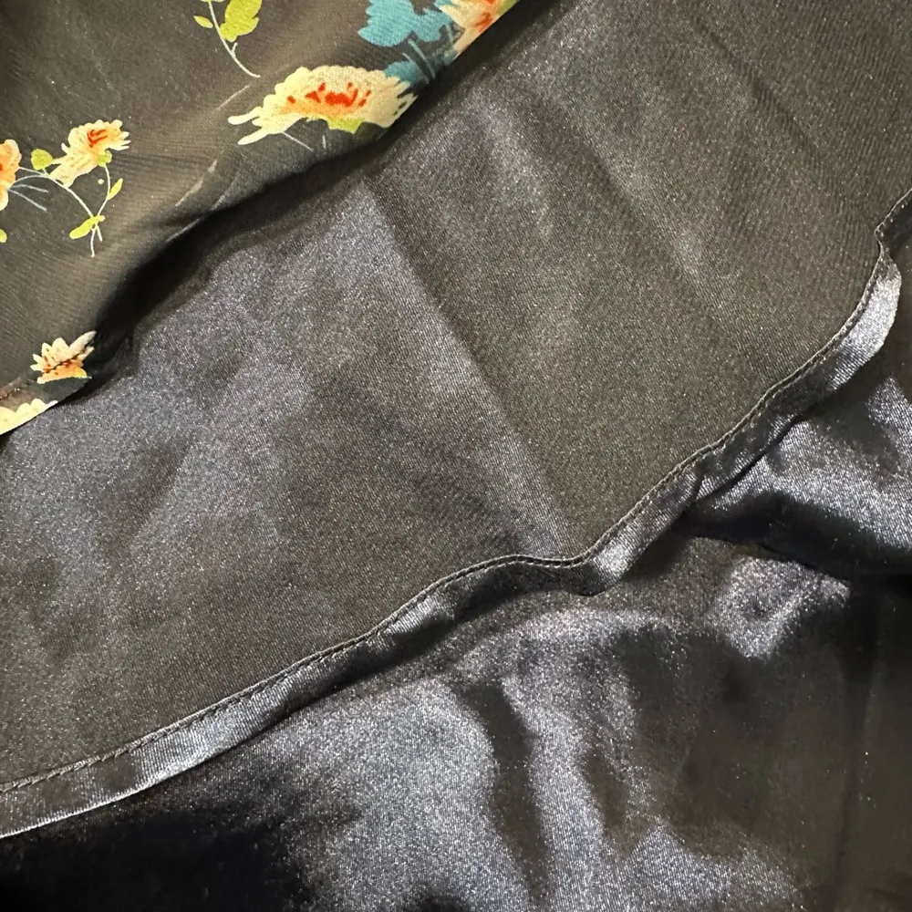 Allegra K Floral V Neck Semi Sheer Long Sleeve Layered Tiered Chiffon Dress NWT - Image 6