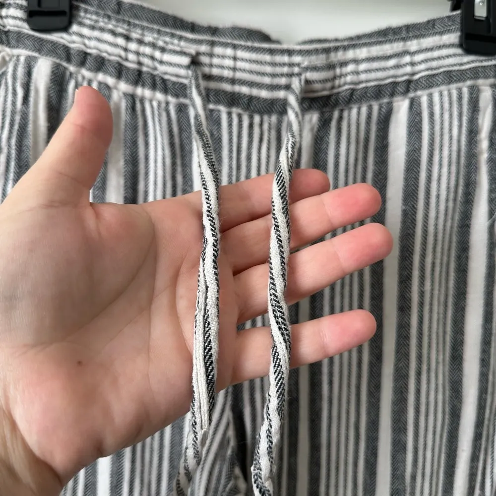 Old Navy High-Waisted Striped Linen-Blend Wide-Leg Pants Size S - Image 6