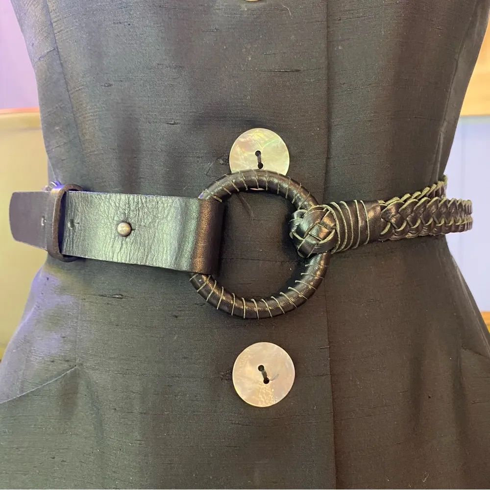 Vintage Shomi 100% Silk Button Down Shell Button Dress - Image 6