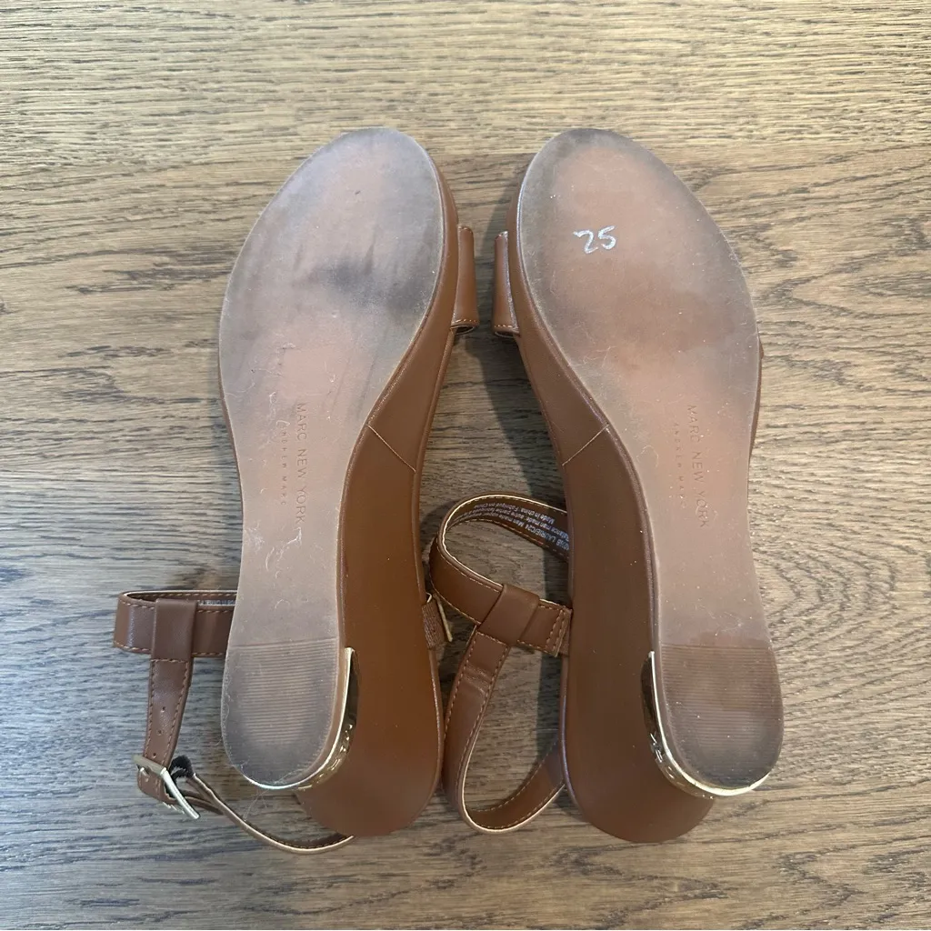 Marc New York Women’s Brown & Gold Hardware Wedges Size 9.5 - Image 8
