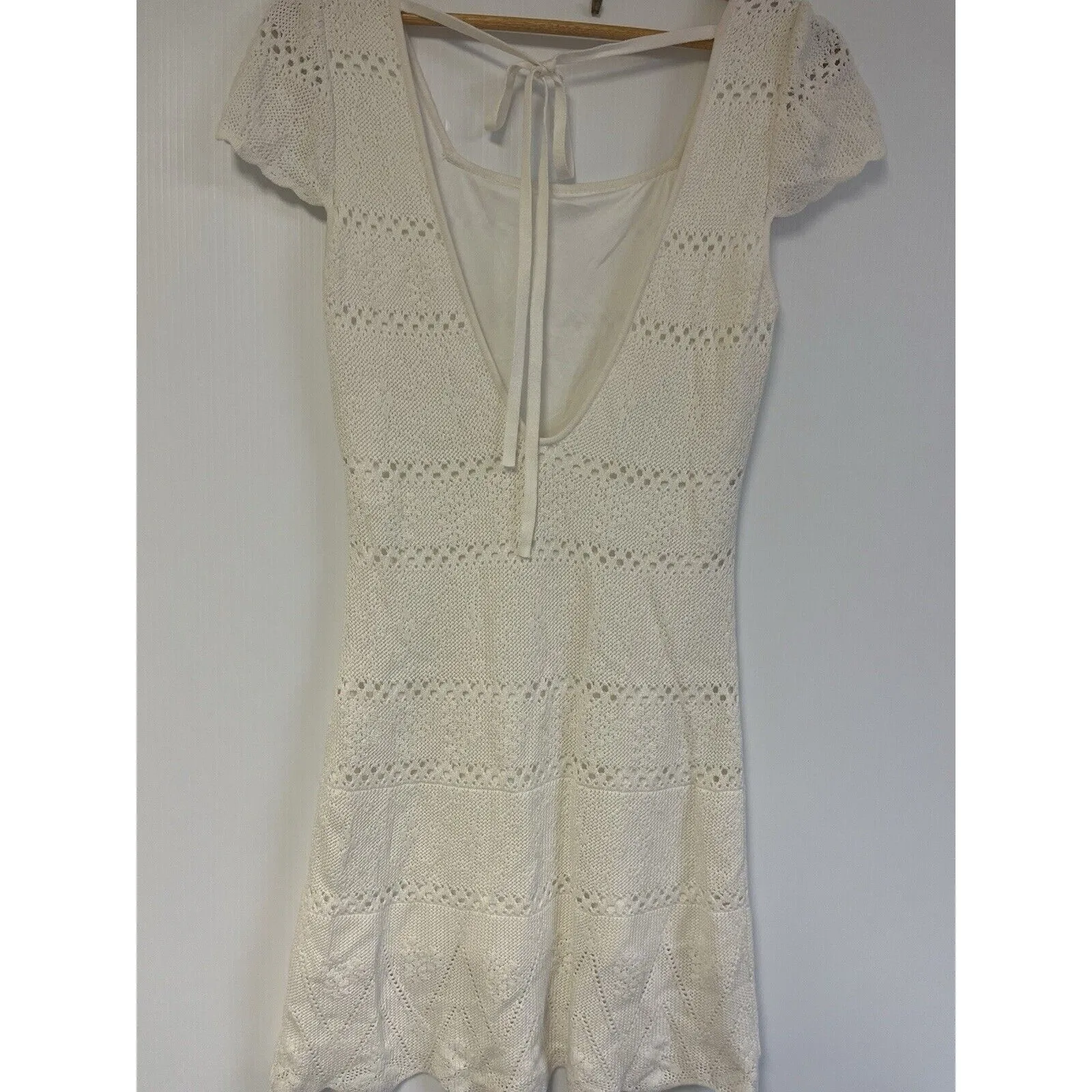 Loveshackfancy Gypsum White Elvirie‎ Crochet Mini Dress - Large - Image 10