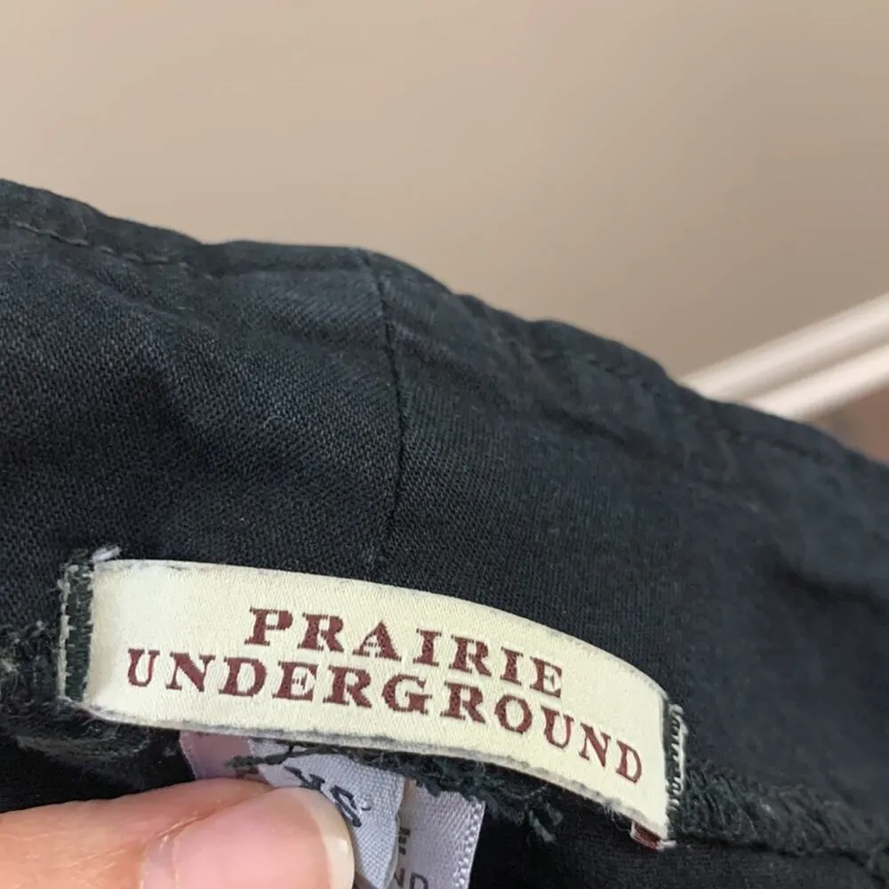 PRAIRIE UNDERGROUND DENIM GIRDLE LEGGINGS JEANS BLACK FRONT ZIPPER STRETCH XS - Image 3