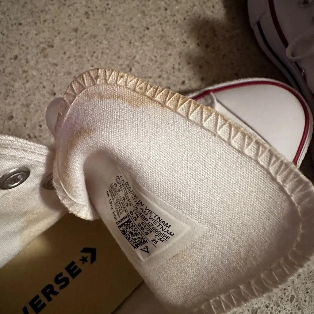 Converse White High-Tops with Red Trim - Image 5