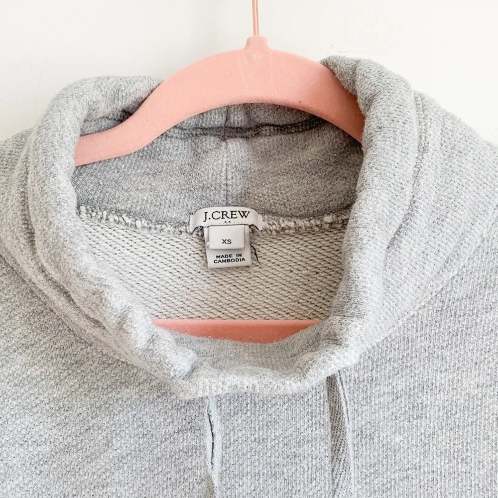 J. Crew Gray Cowl Neck Pullover Sweatshirt XS - Image 2