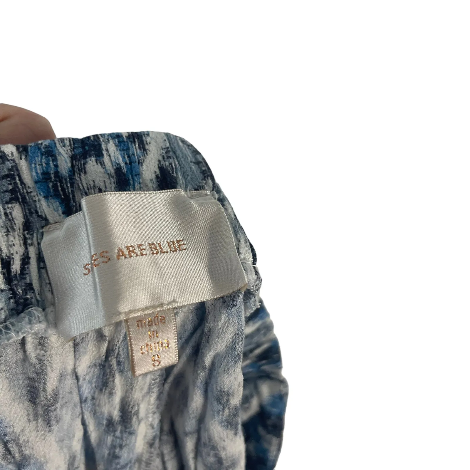 Anthropologie Skies‎ Are Blue Women's Size Small Flowy Printed Blue Tie Shorts - Image 7