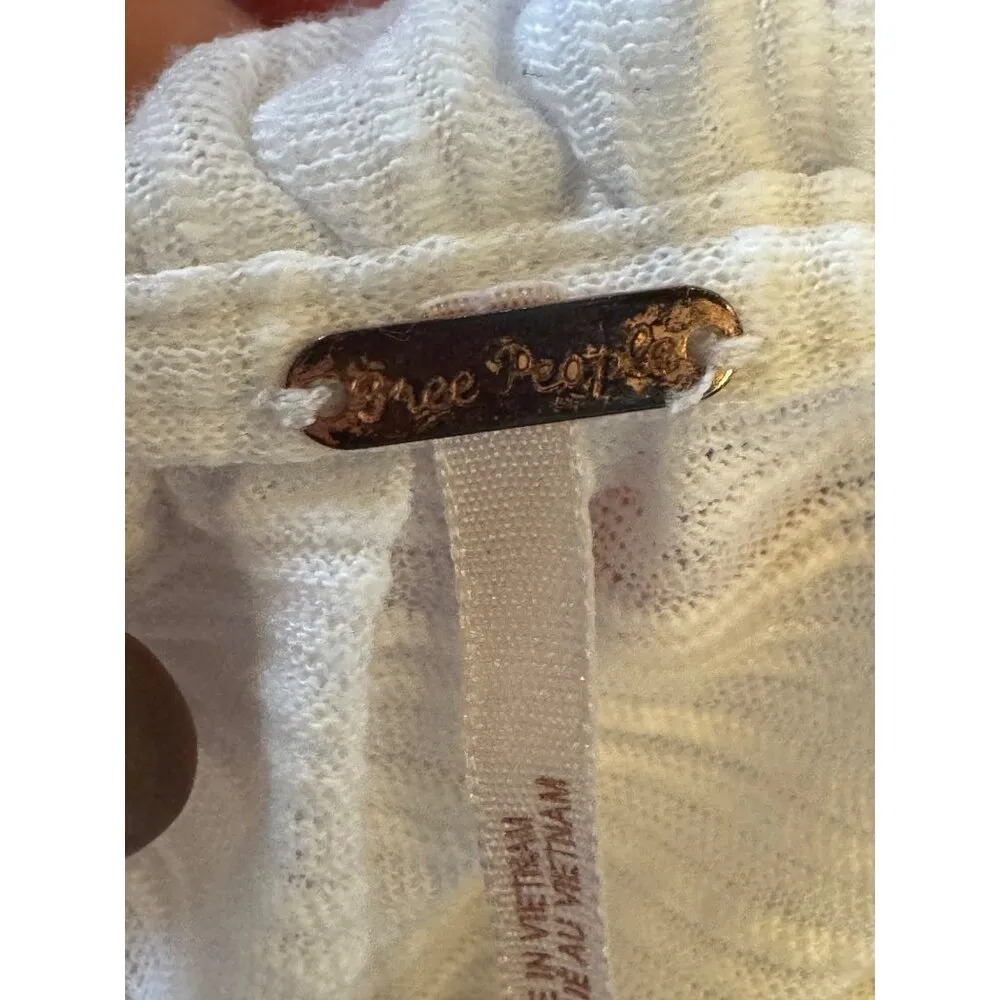 Free People Shirt Women Medium‎ White Dorothy Puff Sleeve Cropped Top Boho - Image 8