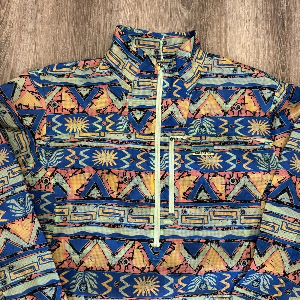 Patagonia Houdini Stash Half-Zip Jacket  Women's S NWT High Hopes Geo/Green - Image 2