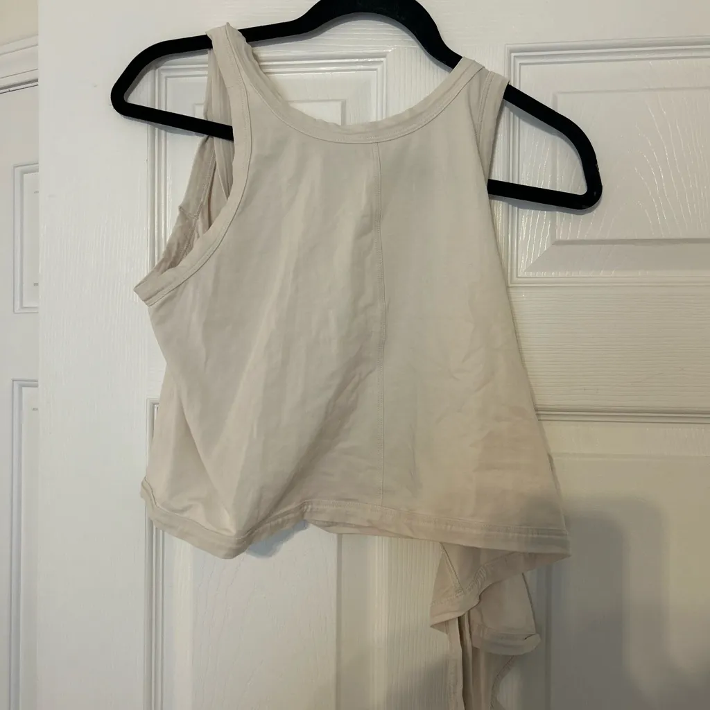 Women's Cream Tie-Front Tank Top - Image 6