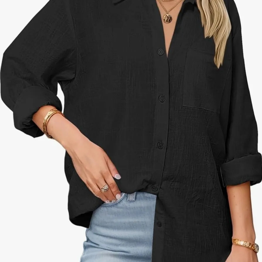 Black Button-Up Shirt - Image 2