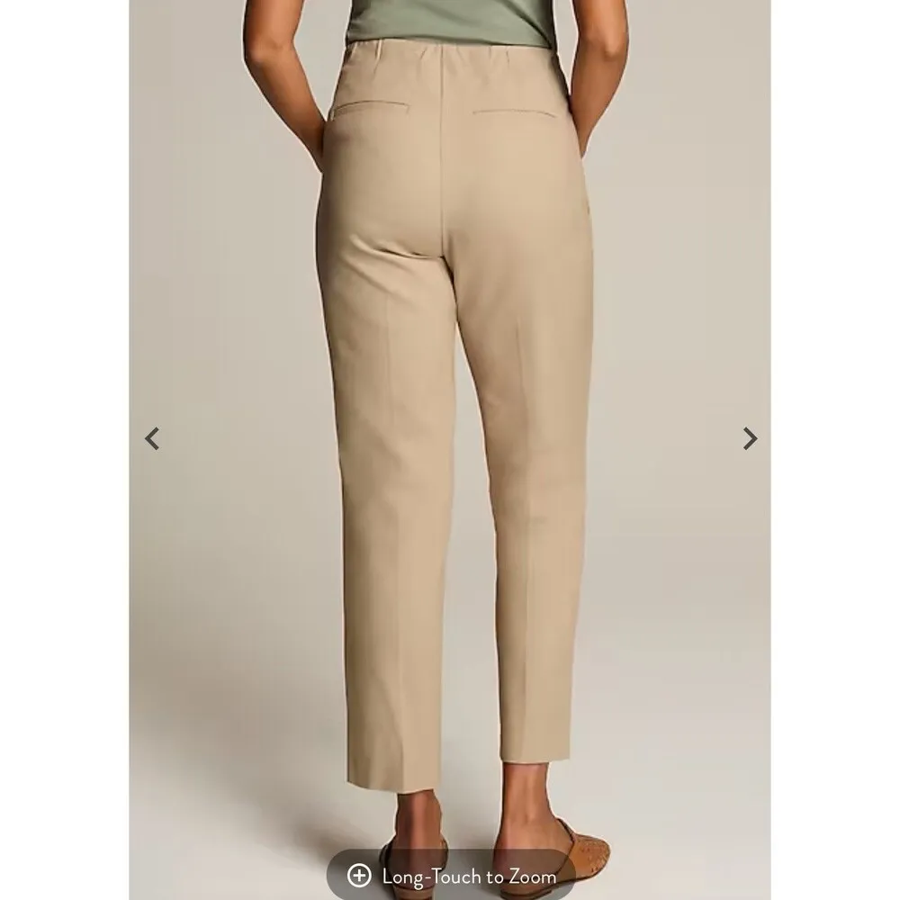 J. Jill Essential Cotton Stretch Khaki Zip Pockets Slim-Straight Pants Plus 24W - Image 2