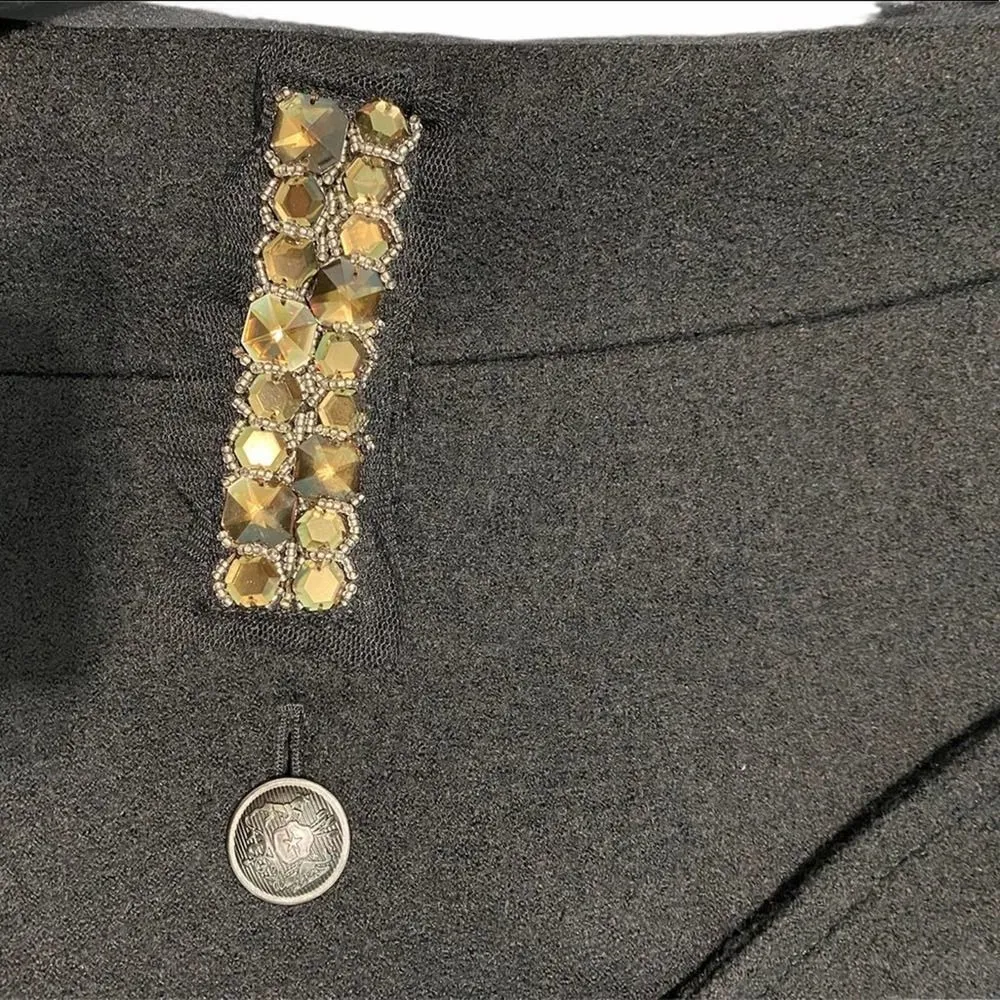 Loft Wool Blazer Double‎ Breasted Gemstones Black 2 - Image 9