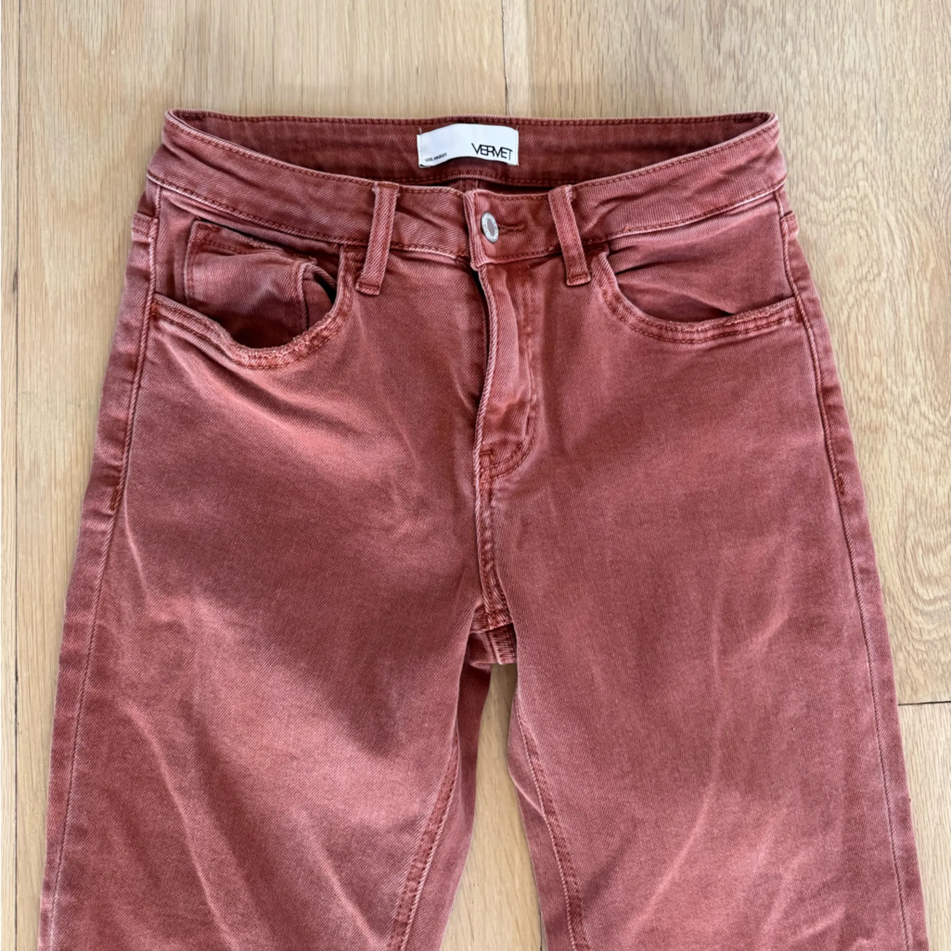 Vervet Red / Pink Straight Leg Jeans With Fridge Hemm Size 27/5 - Image 3