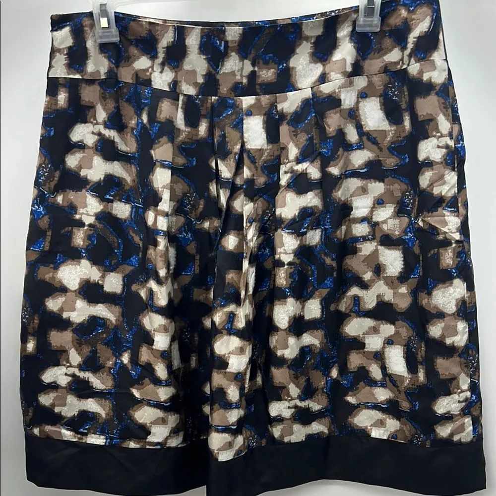 Dana Buchman Blue Black Midi Pleated Silk Skirt - Image 4