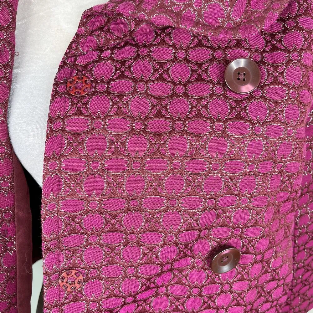 Isaac Mizrahi Target Blazer 10 Scarlet Bloom Crop Pockets Textured New - Image 11