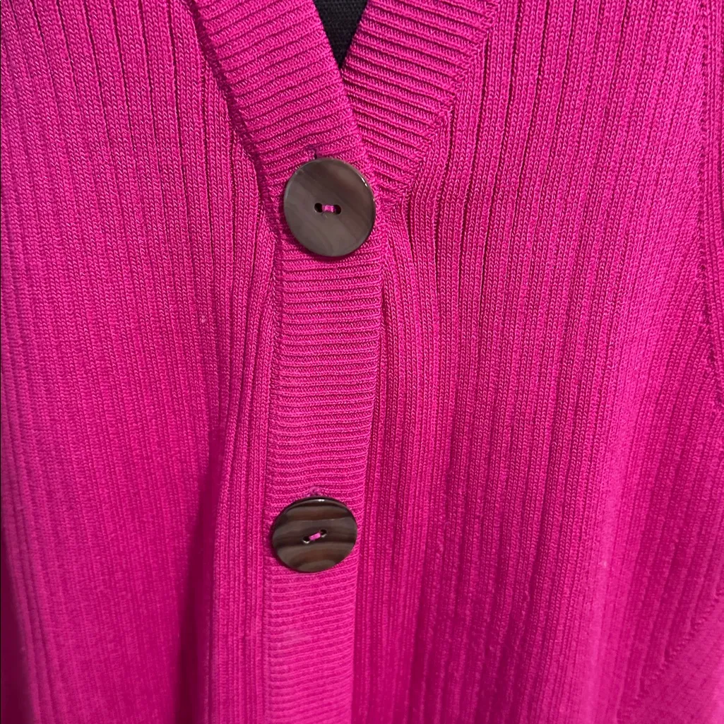 Misook Fuchsia Button-Up Cardigan - Image 2