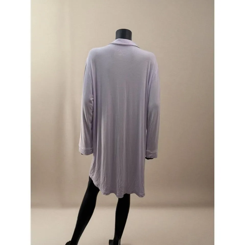Maison Jules Lavender Sleep Shirt Nightgown Button Front Women XL - Image 3