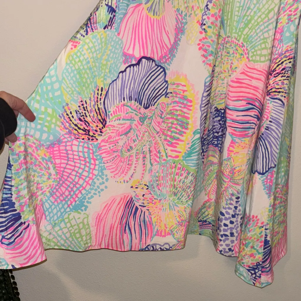 Lilly Pulitzer Clara Asymmetrical Handkerchief Dress in Roar‎ Of The Sea - Image 5