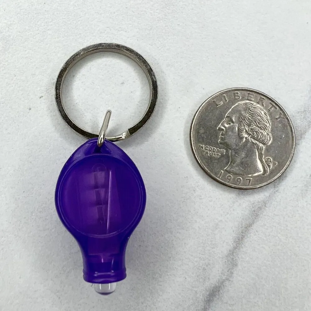Purple Small Black UV Light Keychain Keyring - Image 3