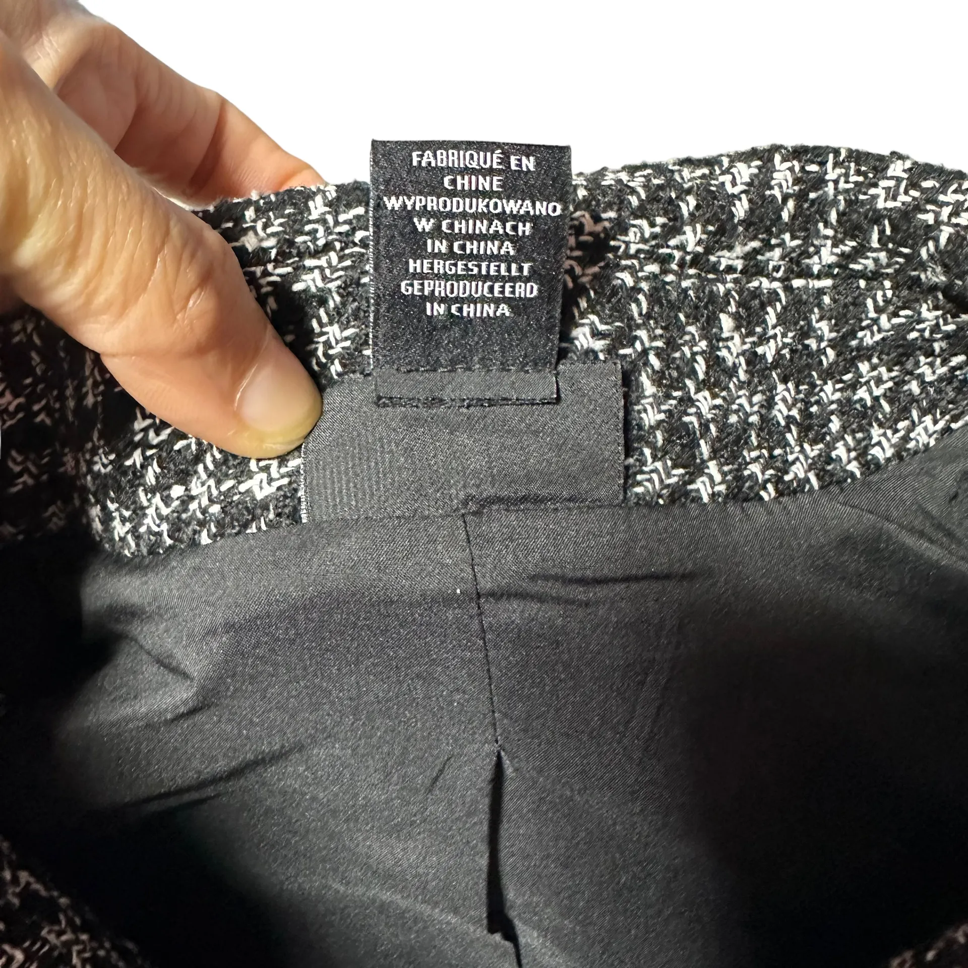 Nicole Miller  Women's black/white Button-Down Tweed Jacket/Blazer, Size M - Image 8