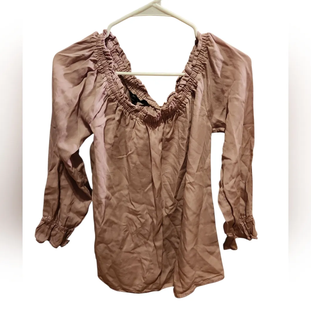 Walter Baker Mauve Smoked Off Shoulder Blouse - Image 2