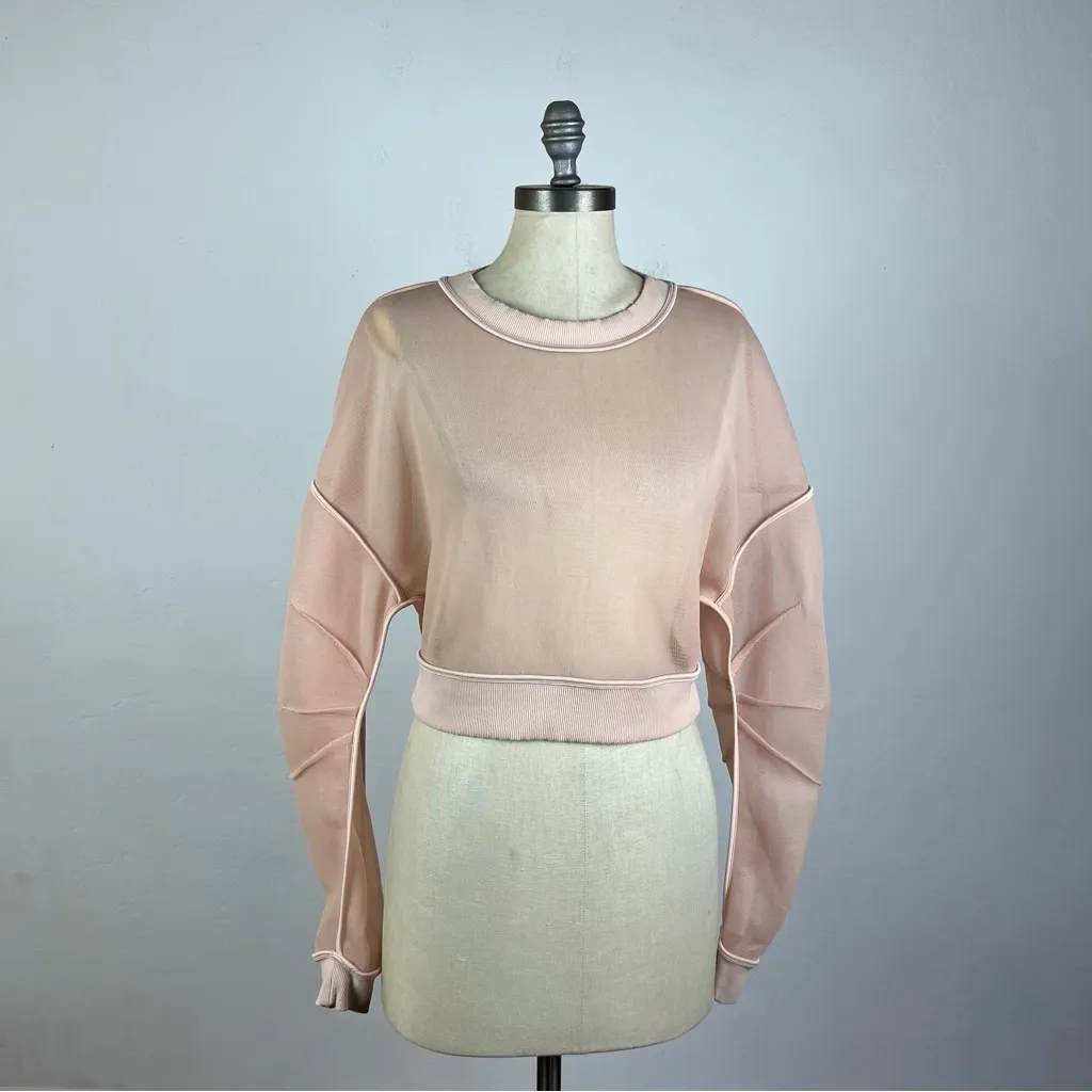 ALO Row Mesh Cropped Top in Rose Gold - Image 2
