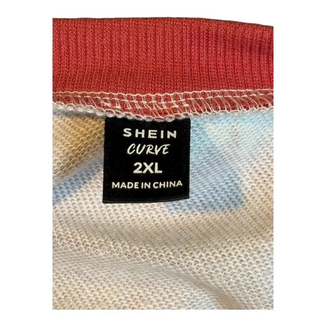 Christmas‎ Sweatshirt Just A Girl Who Loves Christmas Plaid Tree Women Size 2XL Red - Image 4