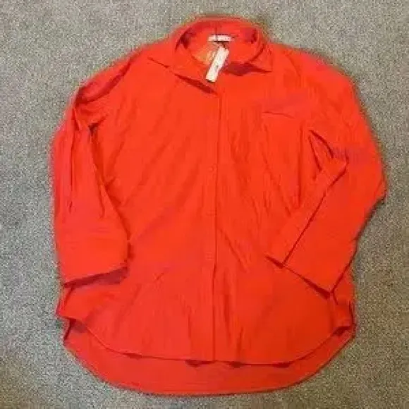 NWT Alice + Olivia Finely Oversized Linen Button  Down Shirt Size XL - Image 5