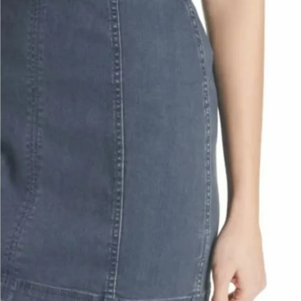 Free people stretchy denim mini paneled zipper skirt - Image 4
