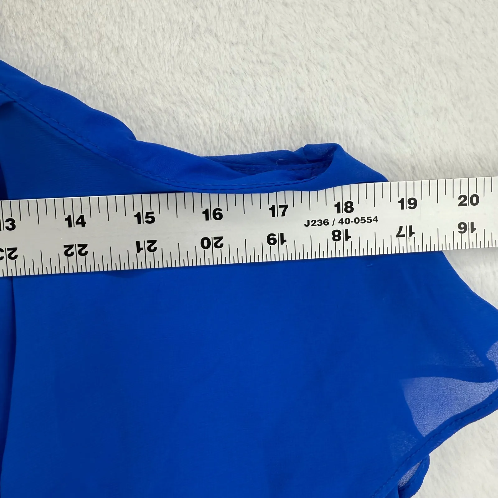 Gianni Bini Royal Blue Ruffle Cold Shoulder Dress Size M Halter‎ Strap READ - Image 2