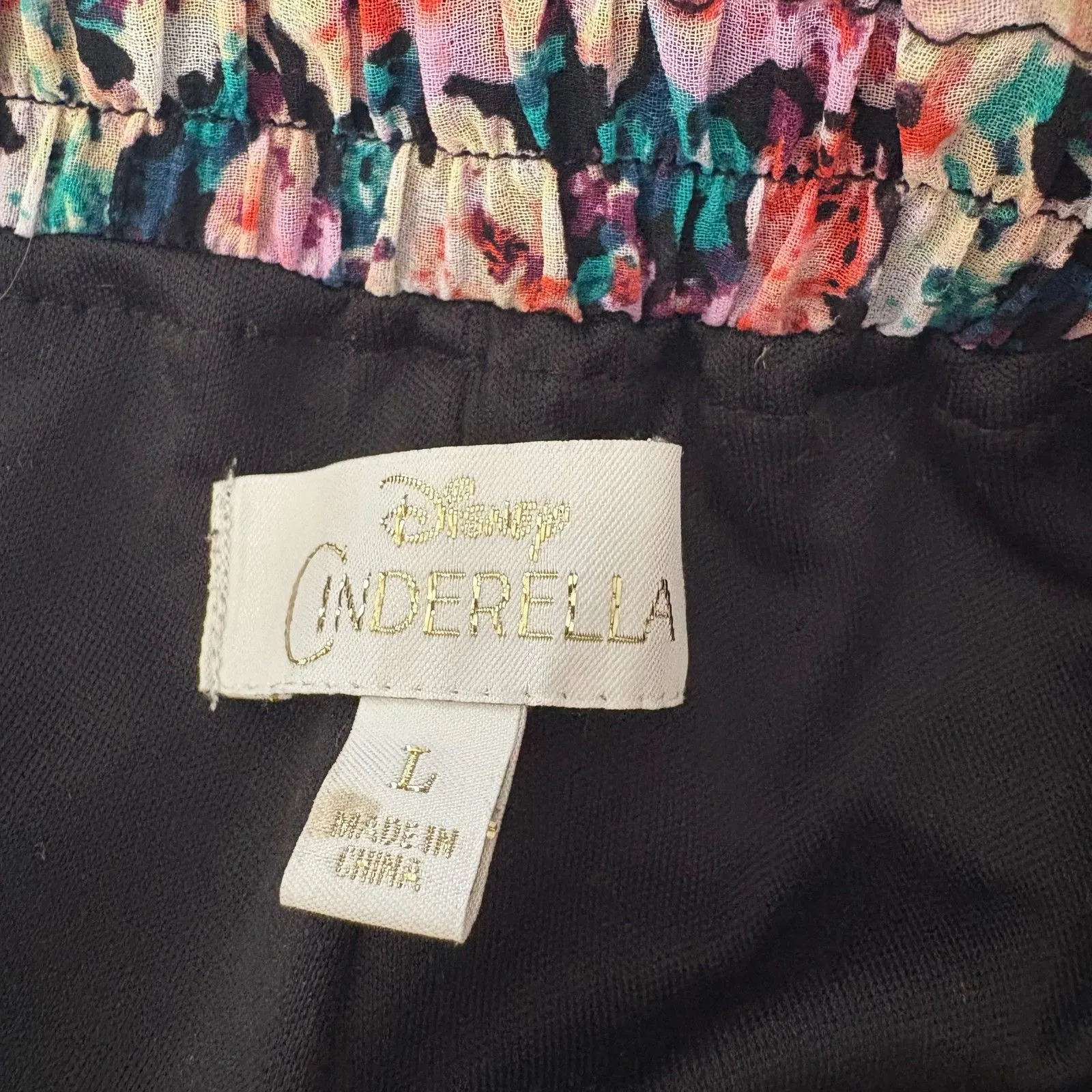 Disney Cinderella Floral‎ Print Midi Skirt Multicolor Feminine Twee Size Large - Image 4